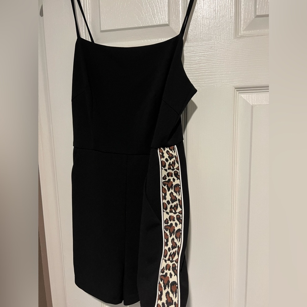 LUSH romper black and cheetah print